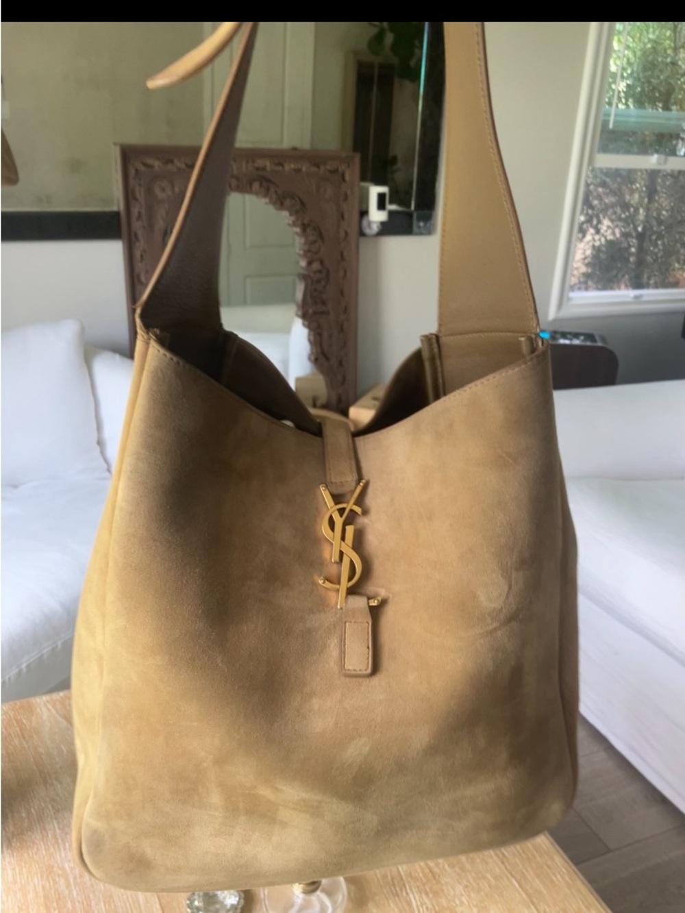 Authentic Saint Laurent le 5 A 7 Hobo suede bag “size L” great condition